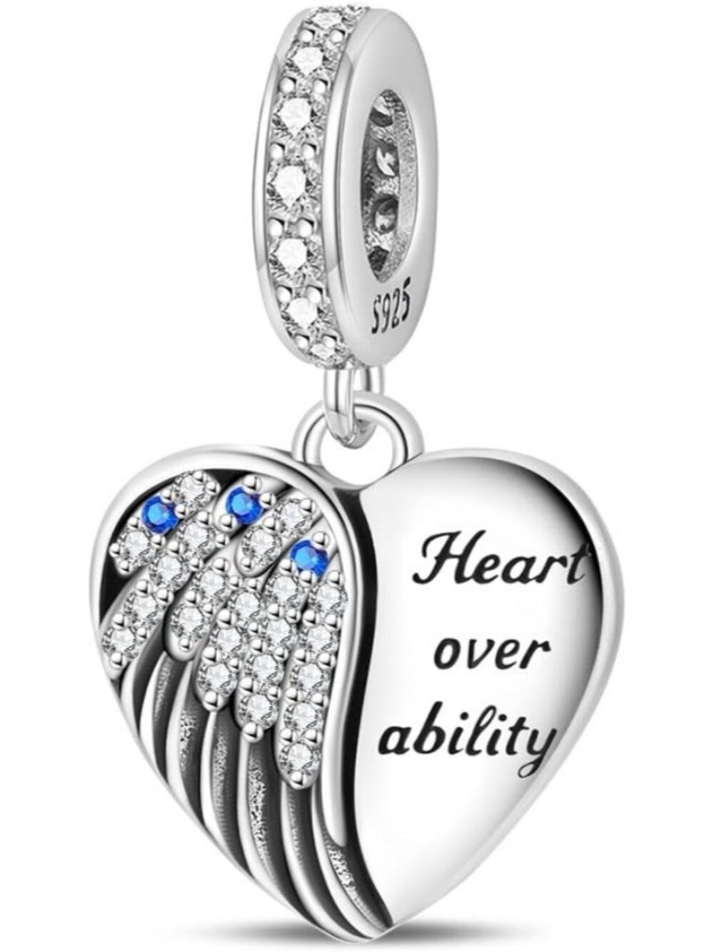 Women's Silver Defender's Heart Butterfly Charms For Bracelets Dangle Pendants